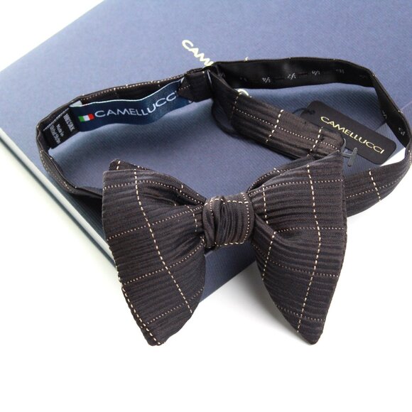 Men's Self-tied Bow Tie Big Butterfly Bow tie 100%silk Textured S715 - Picture 1 of 13